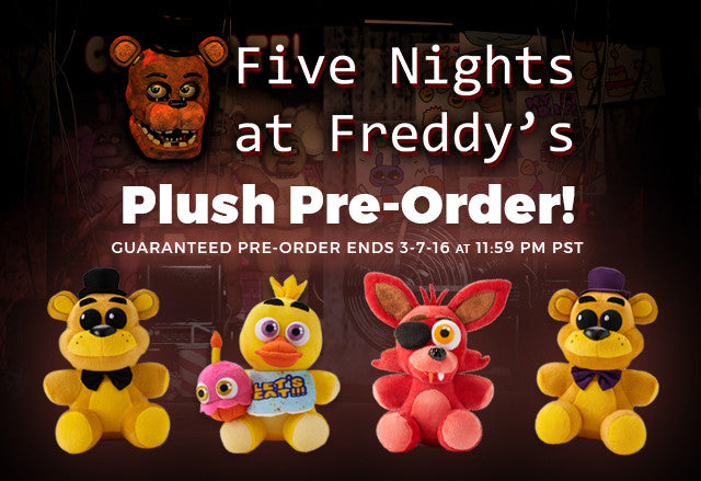 Pre-Order Chica, Golden Freddy, Possessed Fredbear, & Foxy!