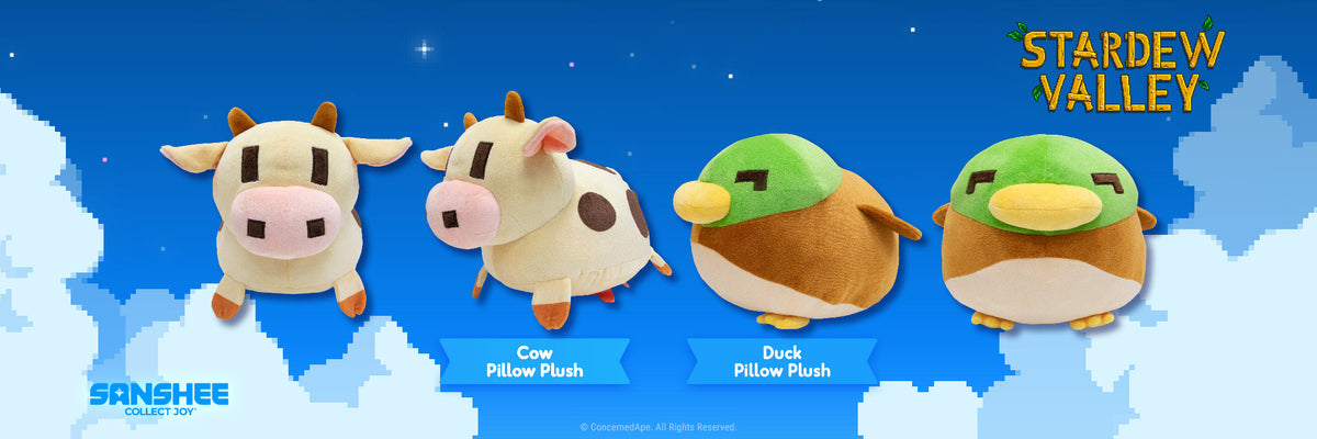 Official Sanshee Stardew Valley Cow & Duck Pillow Plush Blog Post