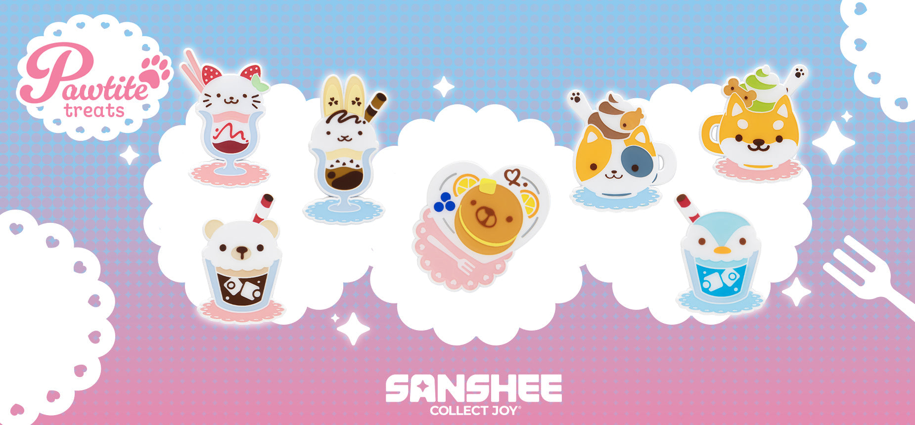 Sanshee Original Pawtite Treats Enamel Pins Blind Box