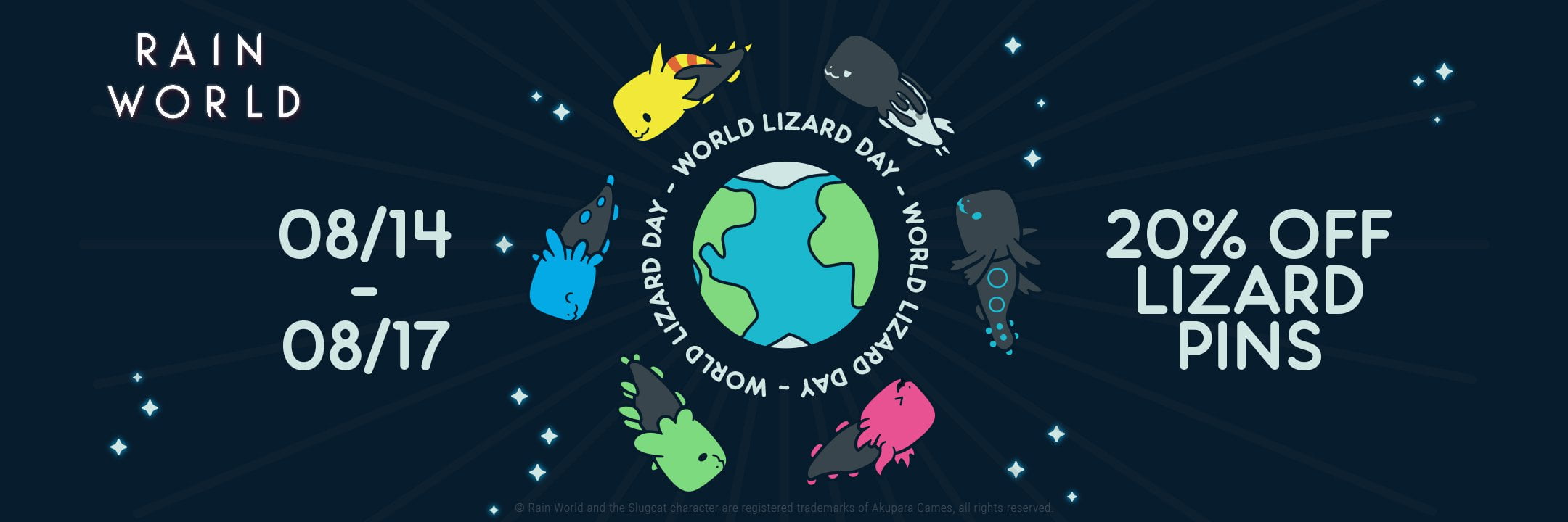 World Lizard Day Sale 20% Off Rain World Hard Enamel Lizard Pins