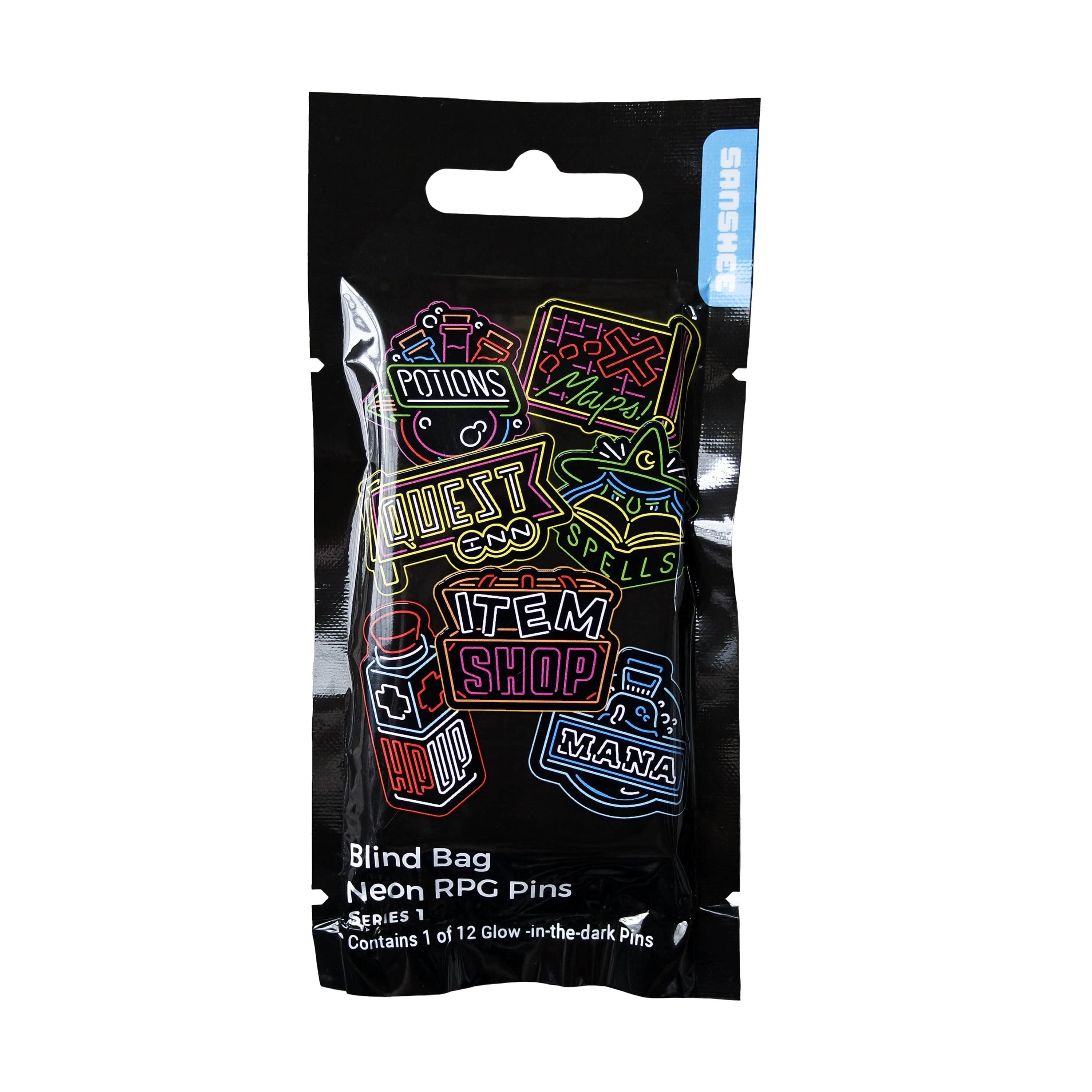Neon RPG Pin Blind Bag Front