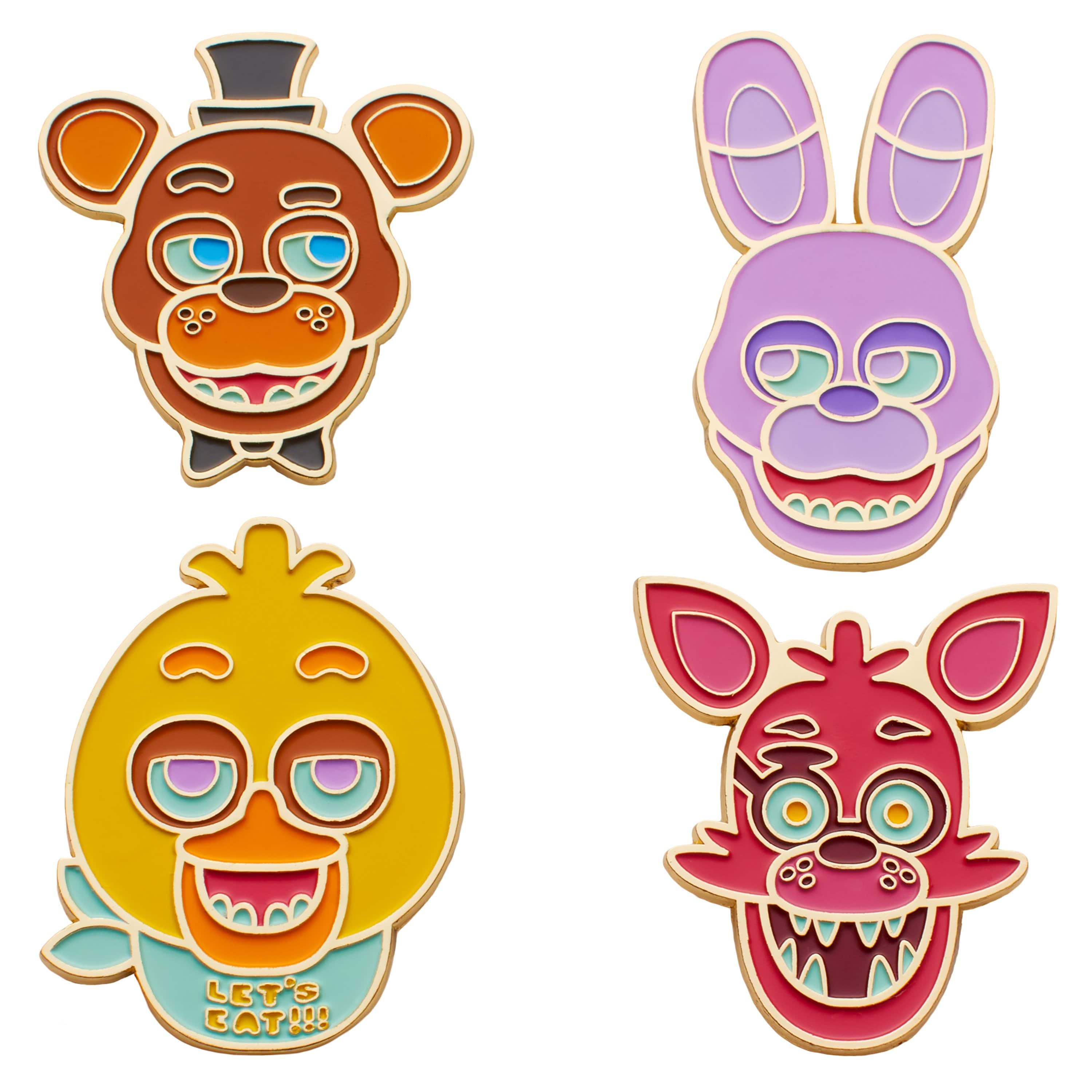 Five Nights at Freddy's - Face Pin Set: Gold