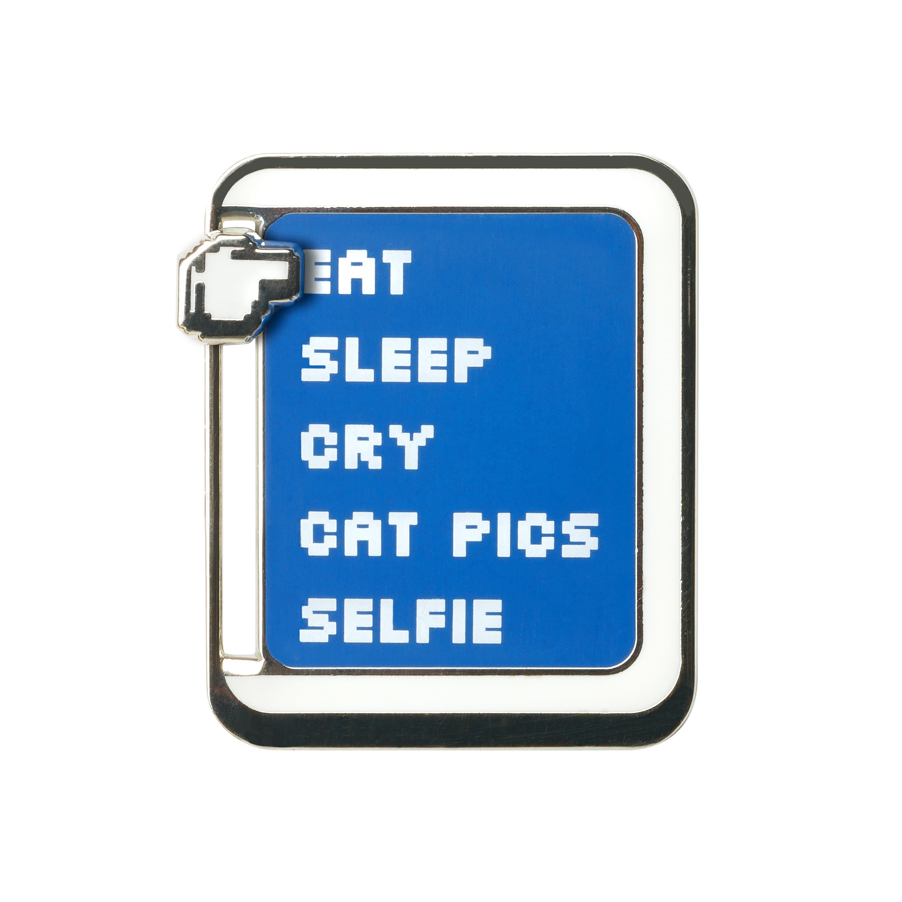 Sanshee - IRL Menu Silver Plated Enamel Slider Pin Eat