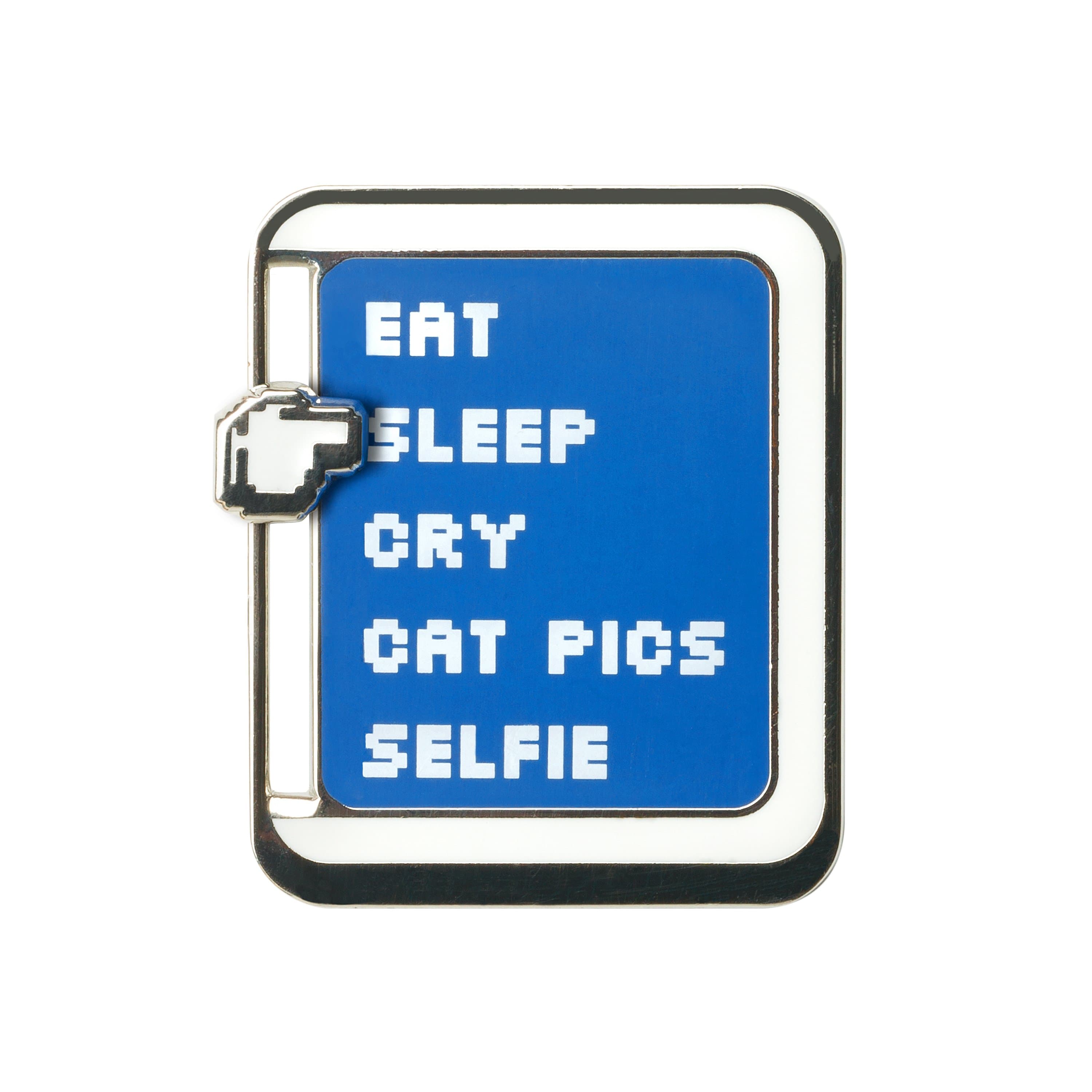 Sanshee - IRL Menu Silver Plated Enamel Slider Pin Sleep