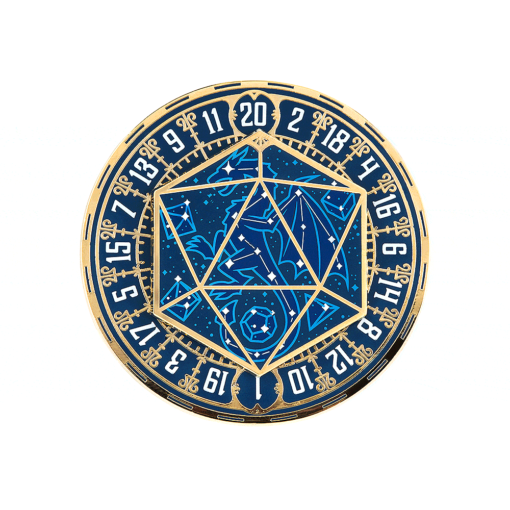 Sanshee - Constellation Check Gold Plated Enamel Spinner Pin Gif