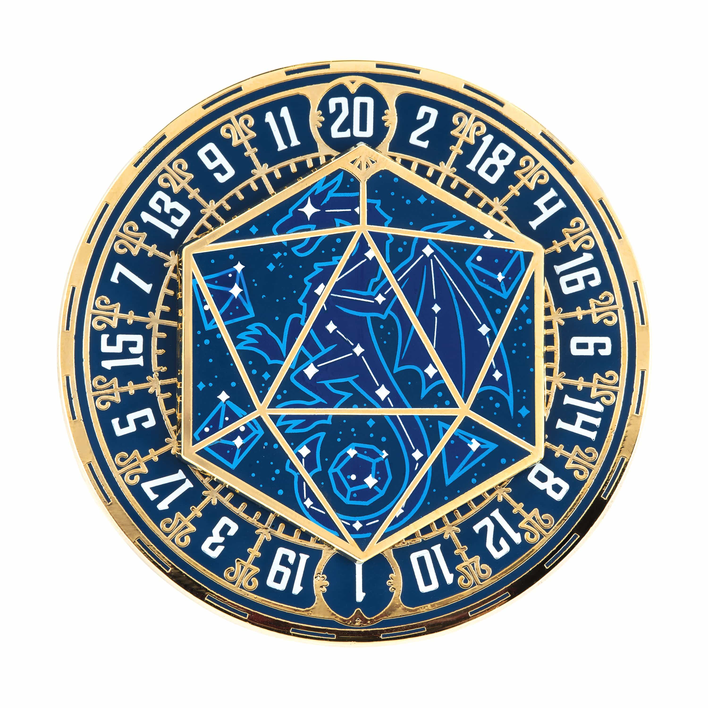 Sanshee - Constellation Check Gold Plated Enamel Spinner Pin