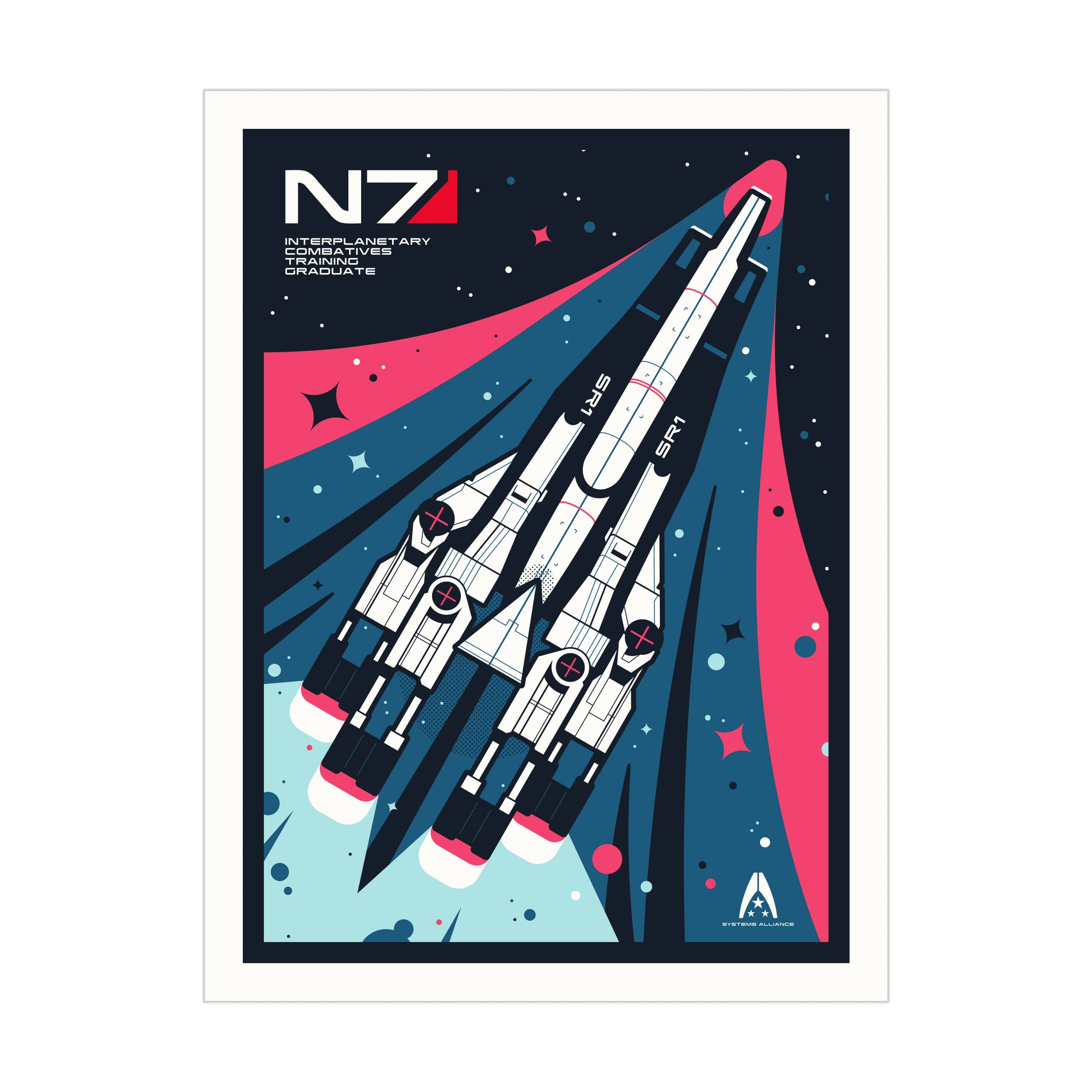 Mass Effect - Limited Edition Normandy Retro Art Print