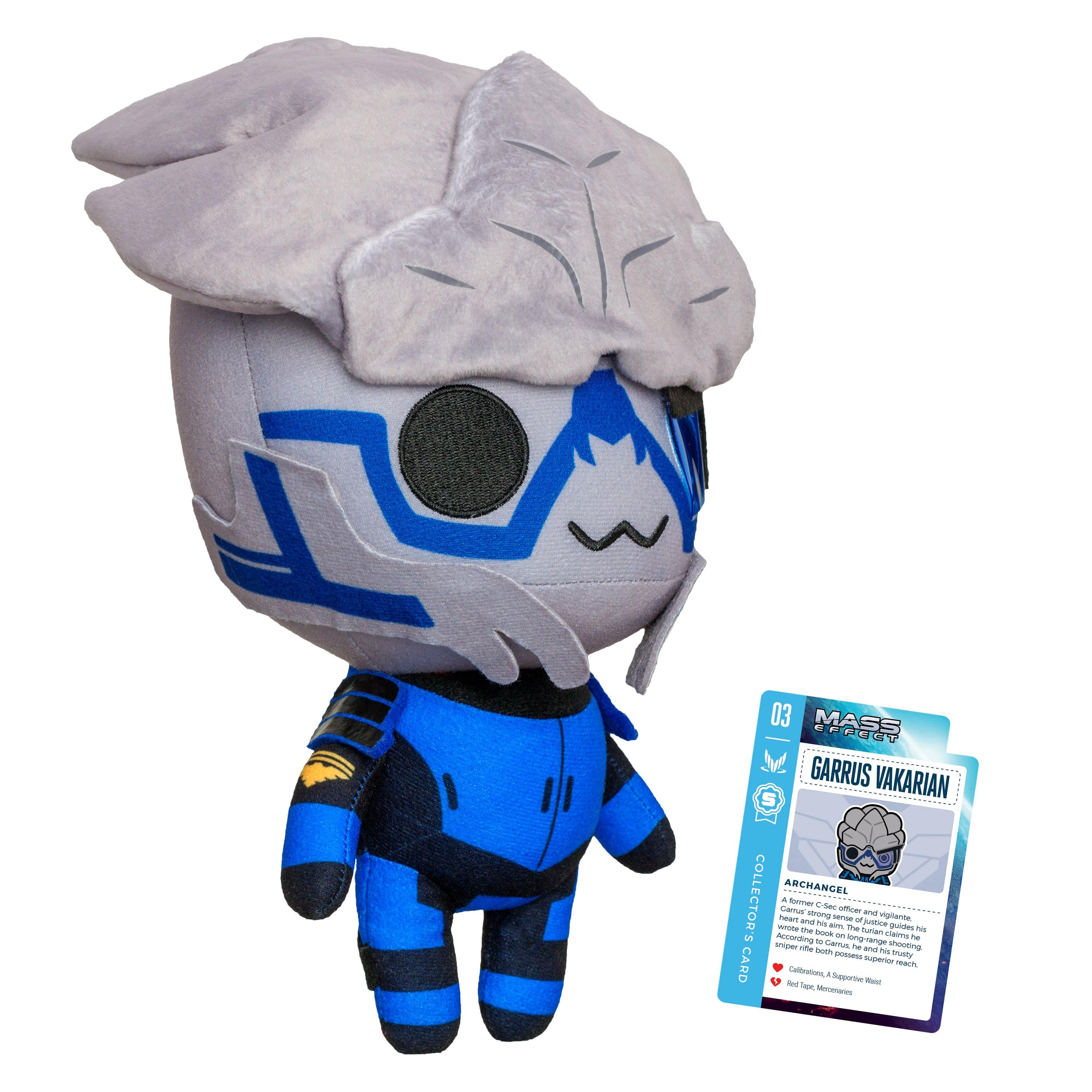 Mass Effect - 11" Garrus Collector's Stuffed Plush Toy Side View With Collector's Card