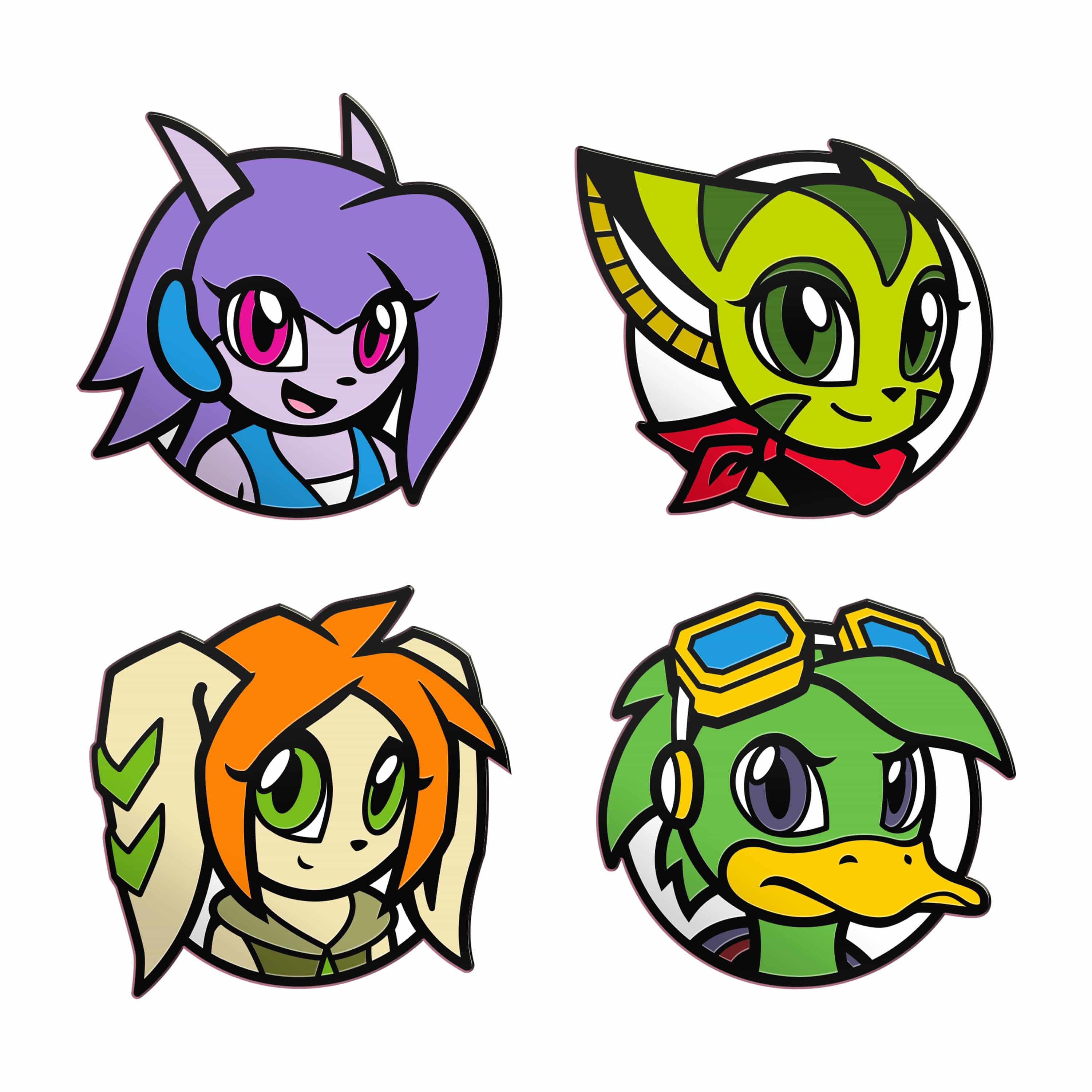 Freedom Planet - Character Portrait Silver Plated Pin Set🌌