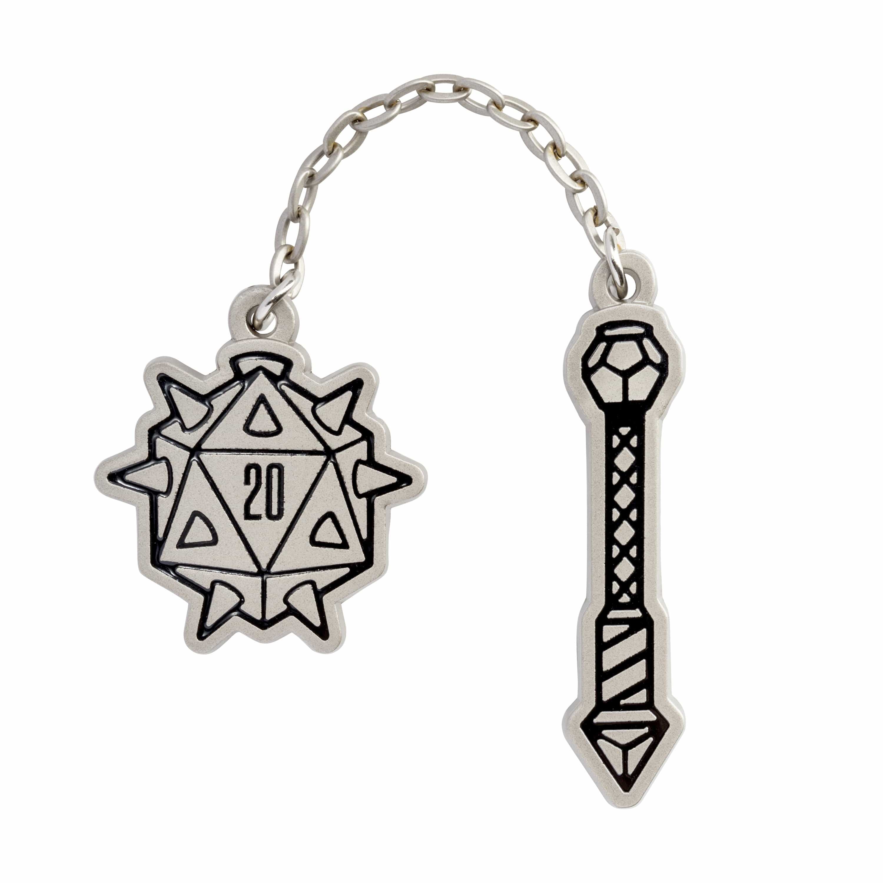 Sanshee - Critical Flail Silver Plated Enamel Chain Pin