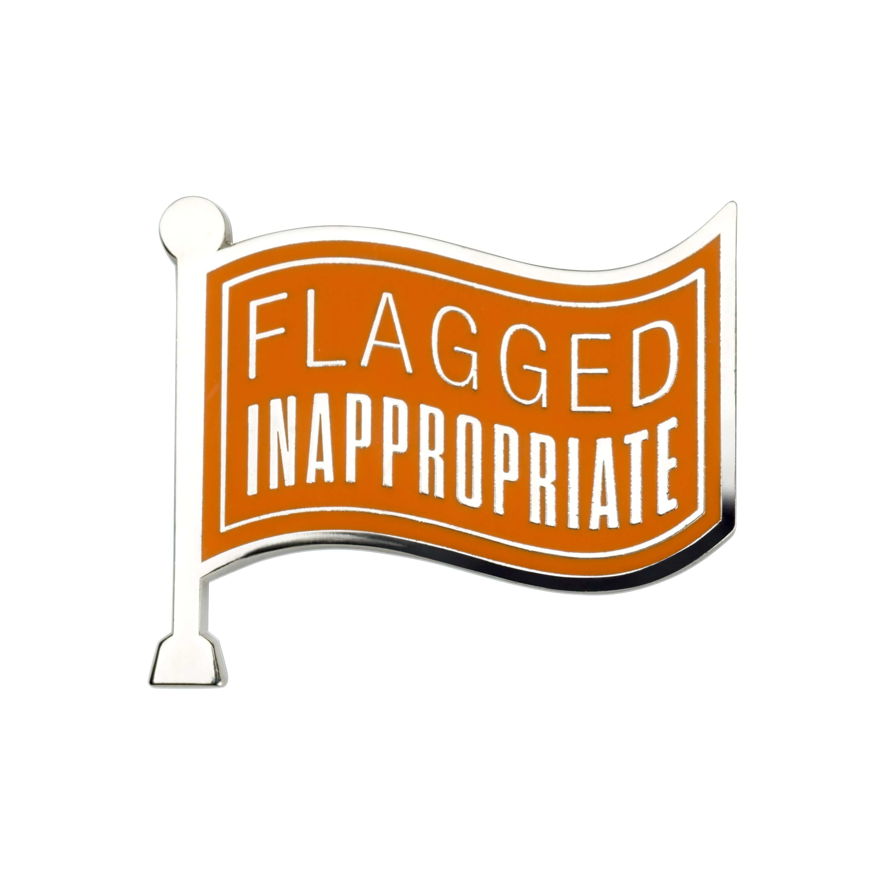 Sanshee - Flagged Inapproriate Silver Plated Enamel Pin