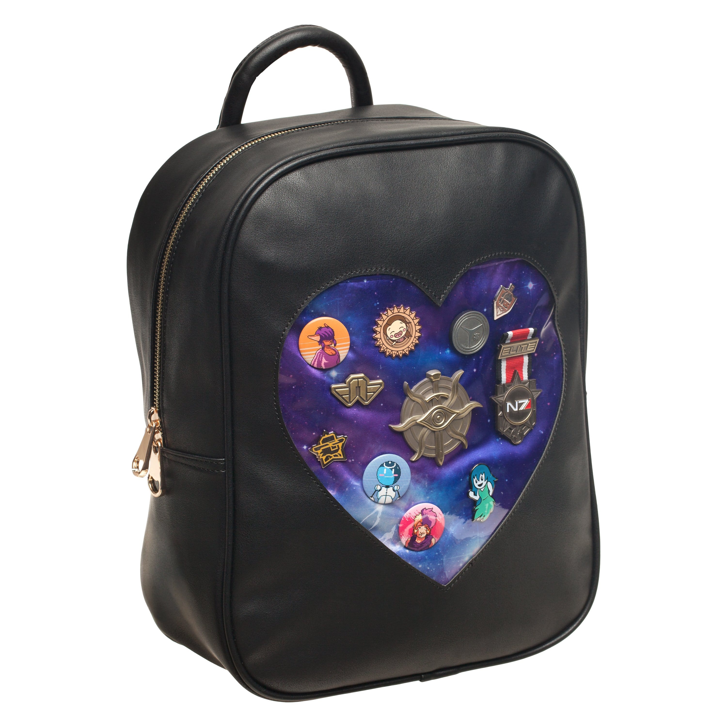 Sanshee - Galaxy Faux-Leather Ita-Bag with pins