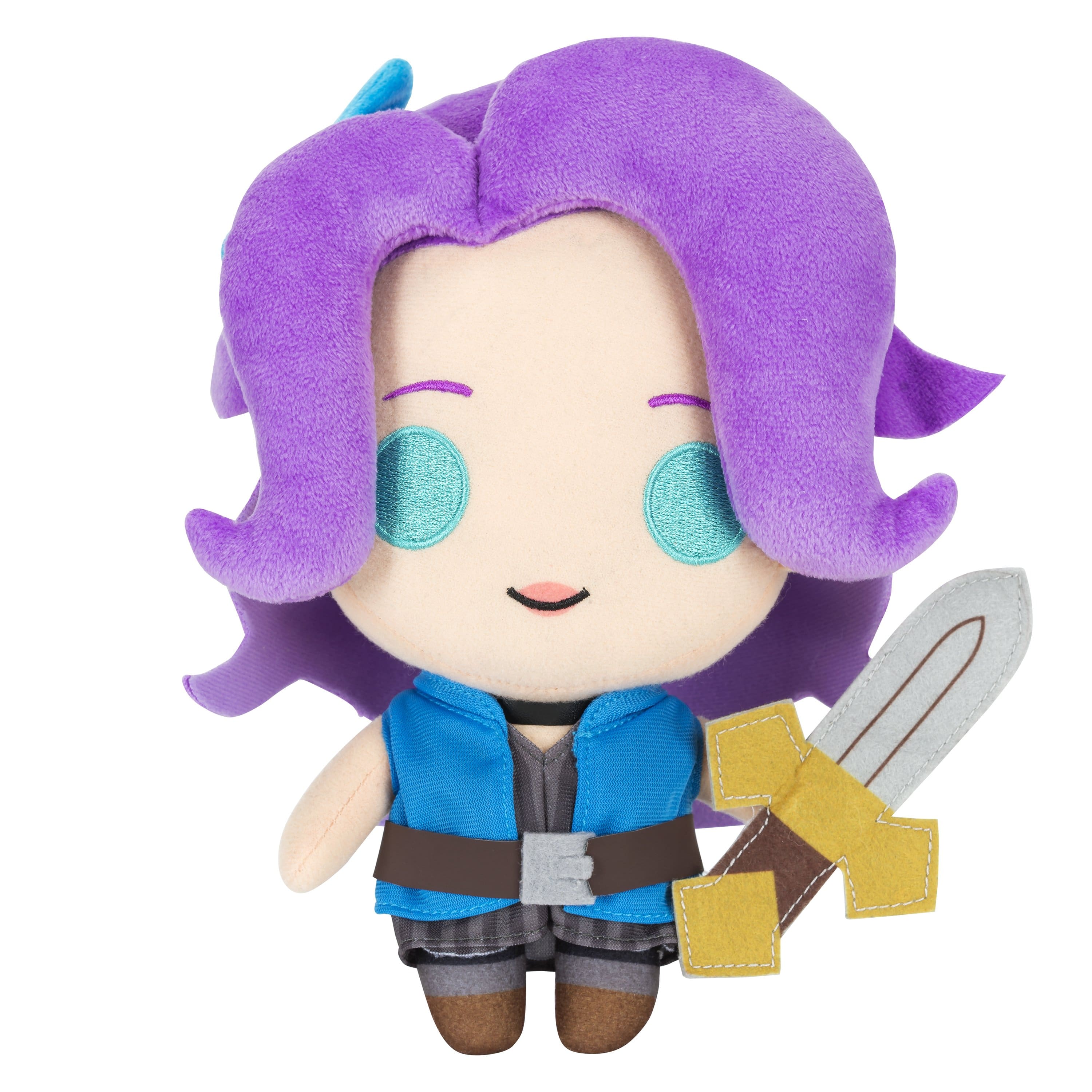 Stardew Valley - 10" Abigail Collector's Stuffed Plush Front View With Sword