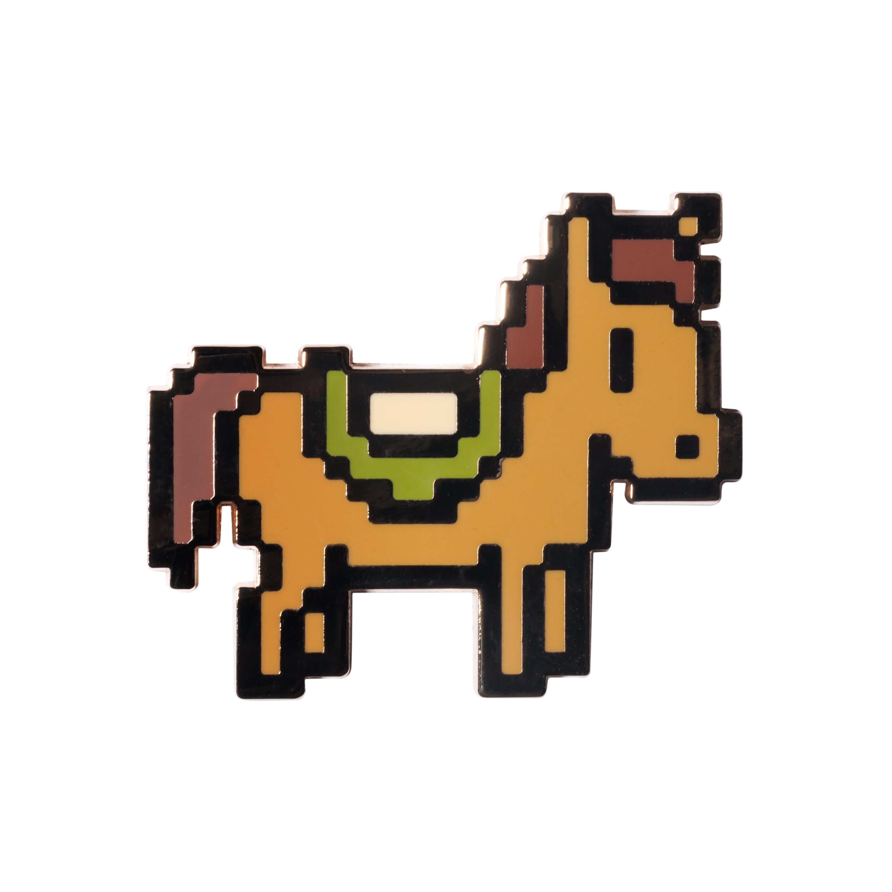 Stardew Valley - Gold Plated Enamel Pixel Horse Pin